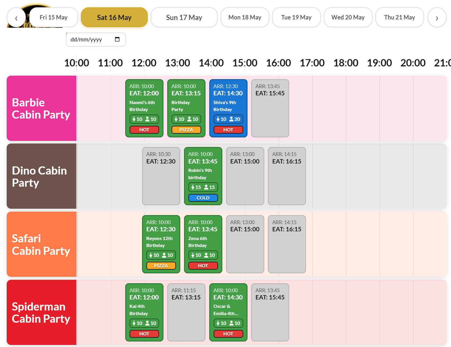 Booking and package insights dashboard